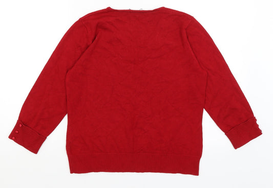 Womens UK Size M BM Red Pullover Jumper