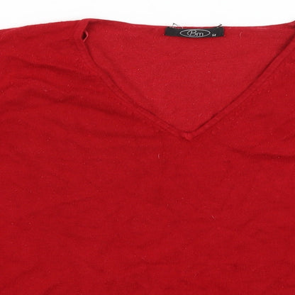 Womens UK Size M BM Red Pullover Jumper