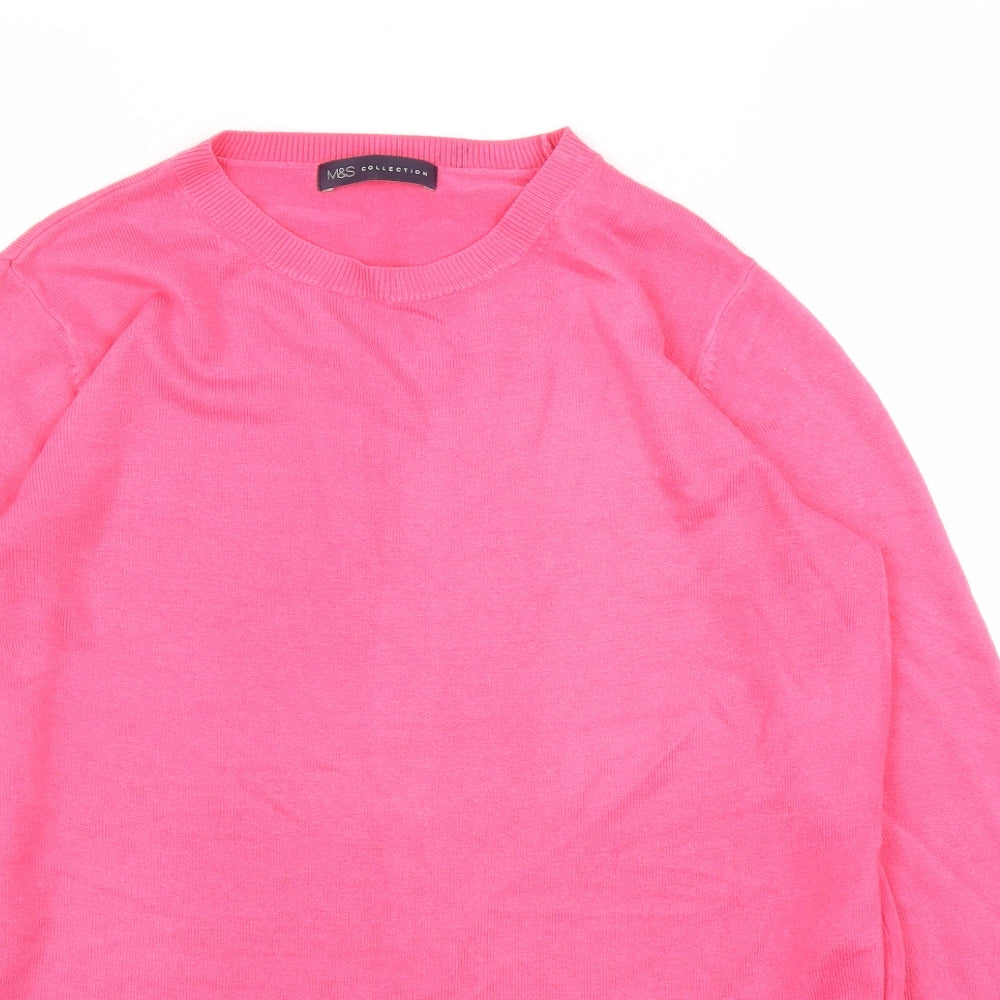 Womens UK Size 14 M&S Pink Pullover Jumper