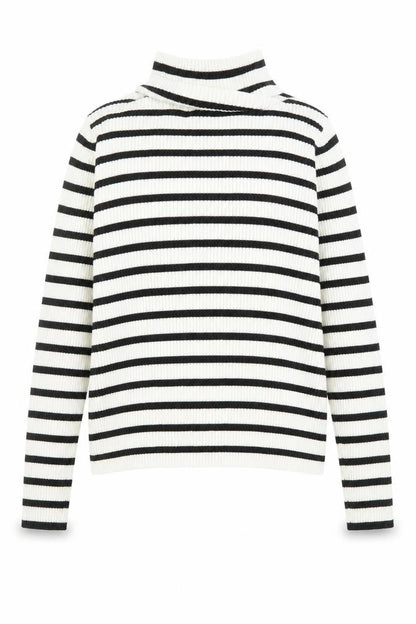 H&M Girls White Striped  Pullover Jumper Size 9 Years
