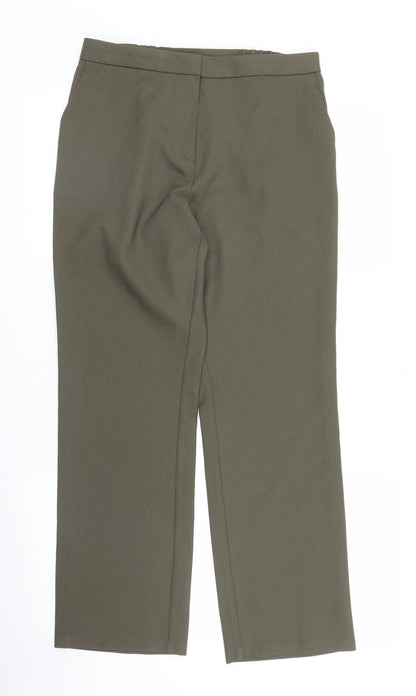 Womens UK Size 10 M&S Regular Fit  Green Trousers