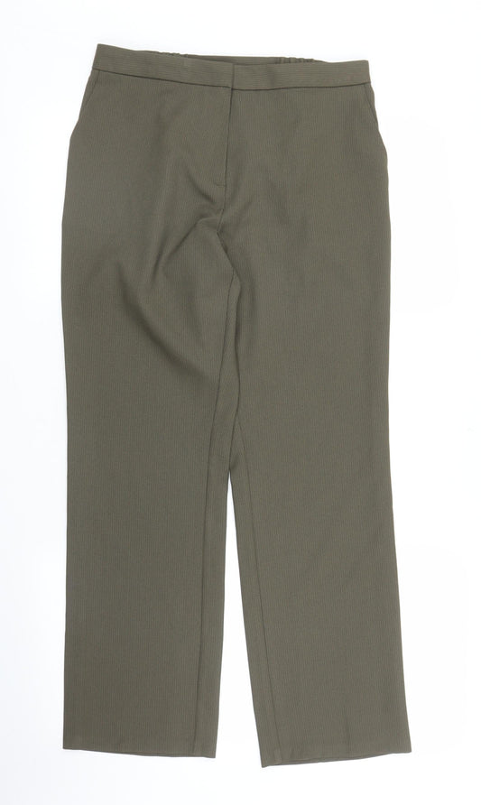 Womens UK Size 10 M&S Regular Fit  Green Trousers