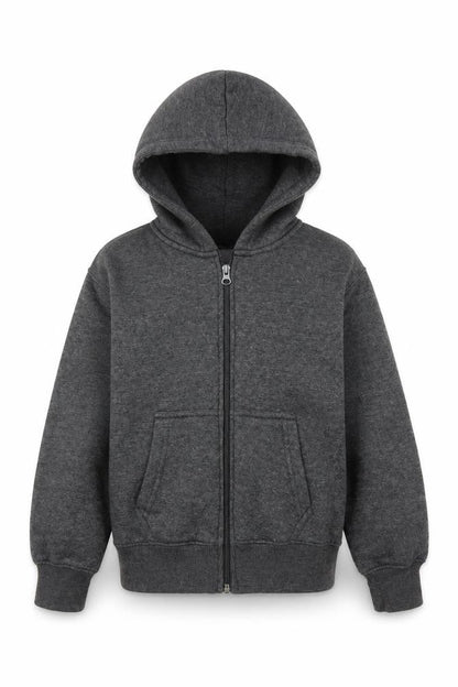 Front view of A2Z 4Kids boys’ grey full zip hoodie, size 7, years