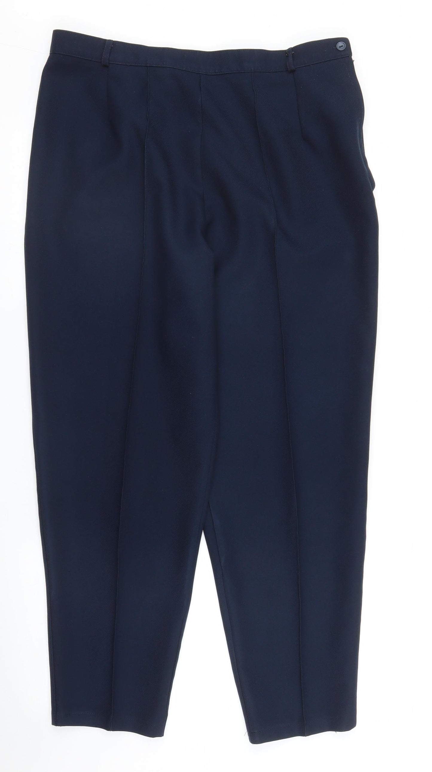Womens UK Size L Preworn Regular Fit Capri Blue Trousers