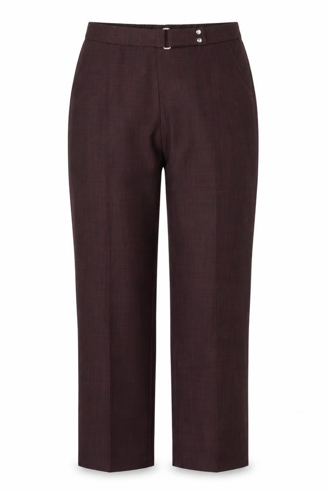 Front view of Marks & Spencer women’s purple trousers, size UK 8, 29-inch leg