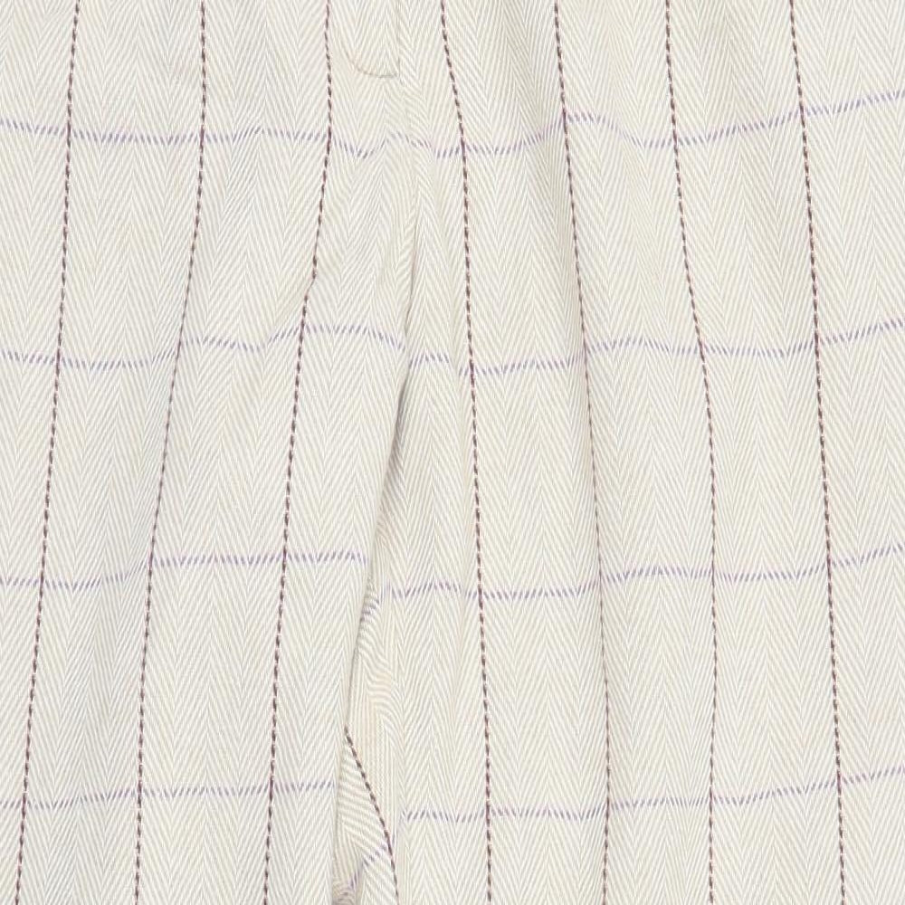 Cotton Traders Womens Beige Plaid  Trousers  Size 16 L29 in