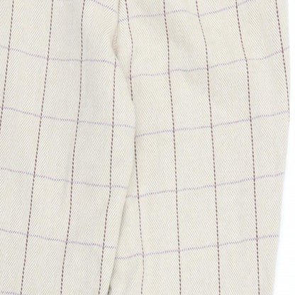 Cotton Traders Womens Beige Plaid  Trousers  Size 16 L29 in