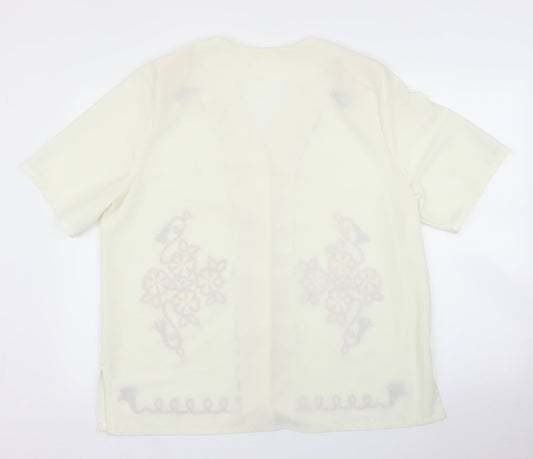 Womens UK Size XL Preworn Beige Basic Blouse