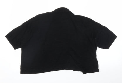 Womens UK Size 14 Marble Black Cardigan Jumper