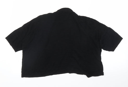 Womens UK Size 14 Marble Black Cardigan Jumper