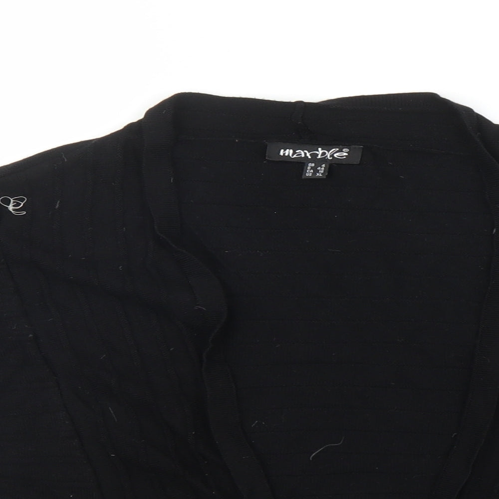 Womens UK Size 14 Marble Black Cardigan Jumper