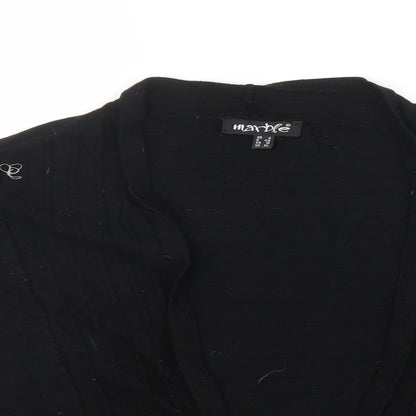 Womens UK Size 14 Marble Black Cardigan Jumper