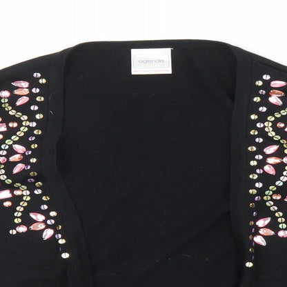 Agenda Womens Black   Cardigan Jumper Size 16