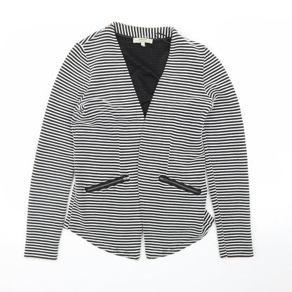 Papaya Womens Black Striped  Jacket Blazer Size 8