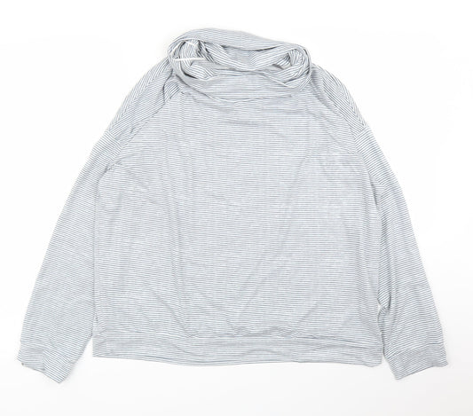 TU Womens Grey Striped  Pullover Jumper Size 12