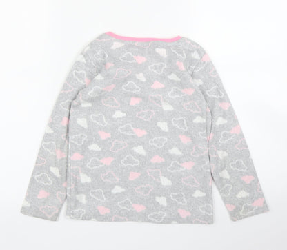 Primark Girls Grey  Fleece Pullover Jumper Size 7 Years  - PJ top
