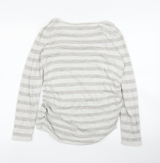 H&M Womens Grey Striped  Pullover Jumper Size S