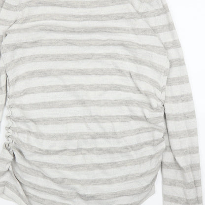 H&M Womens Grey Striped  Pullover Jumper Size S