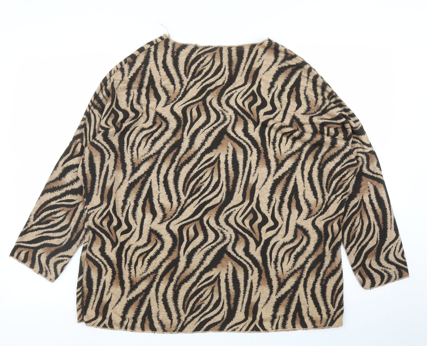 Womens UK Size L Preworn Beige Pullover Jumper