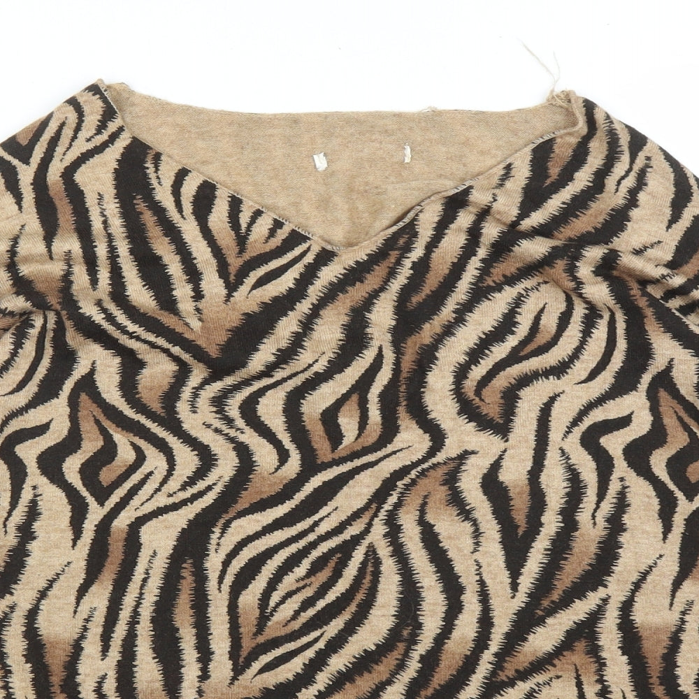 Womens UK Size L Preworn Beige Pullover Jumper