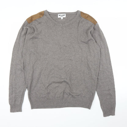 Label J Mens Brown   Pullover Jumper Size M