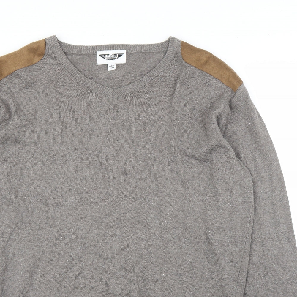 Label J Mens Brown   Pullover Jumper Size M