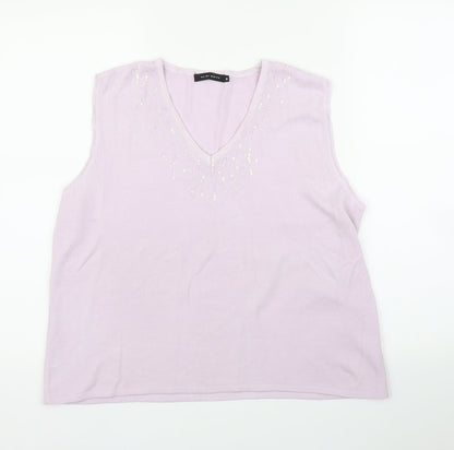 Alibi Knits Womens Purple   Vest Jumper Size 18