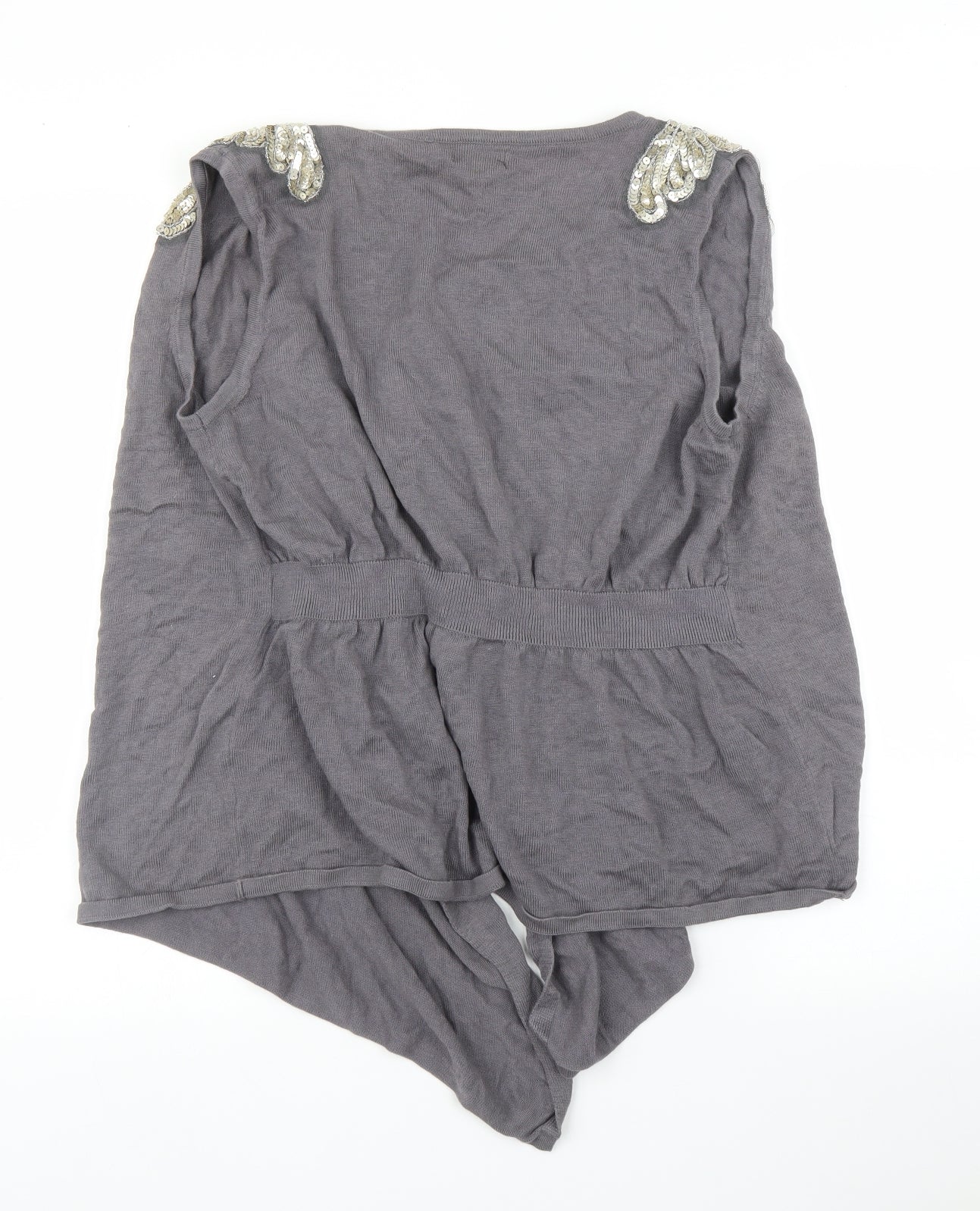 Womens UK Size 14 Papaya Grey Cardigan Jumper