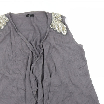 Womens UK Size 14 Papaya Grey Cardigan Jumper