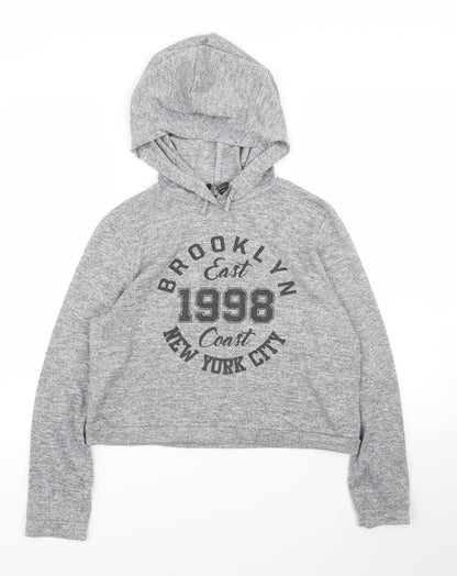 New Look Girls Grey   Pullover Hoodie Size 12 Years