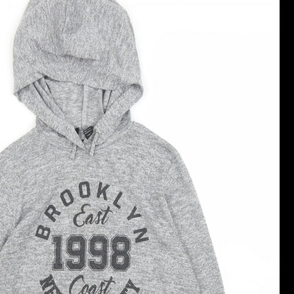 New Look Girls Grey   Pullover Hoodie Size 12 Years