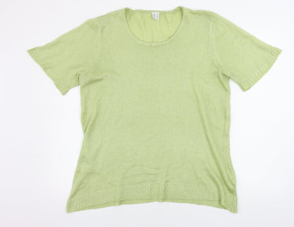 Womens UK Size 20 Preworn Green Pullover Jumper