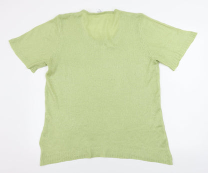 Womens UK Size 20 Preworn Green Pullover Jumper