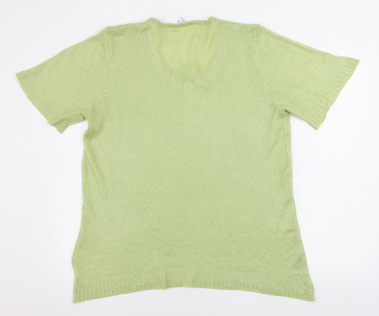 Womens UK Size 20 Preworn Green Pullover Jumper