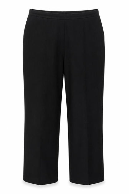 Front view of Marks & Spencer women’s black trousers, size UK 14, 24-inch leg