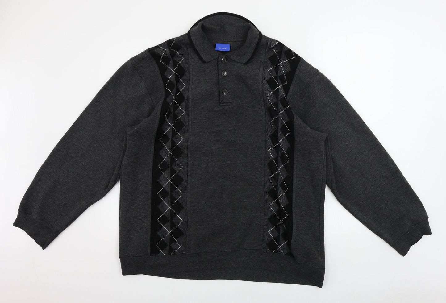 For Men  Mens Grey Geometric   Polo Size M