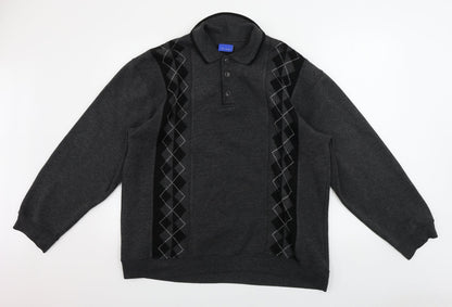 For Men  Mens Grey Geometric   Polo Size M