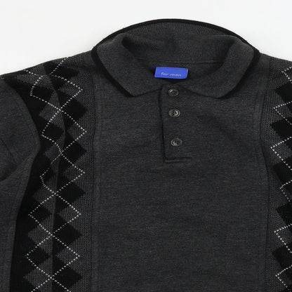 For Men  Mens Grey Geometric   Polo Size M