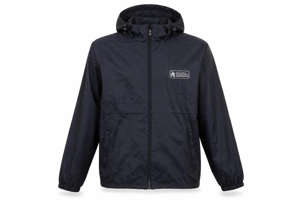 Front view of Result men’s blue rain coat coat, size S