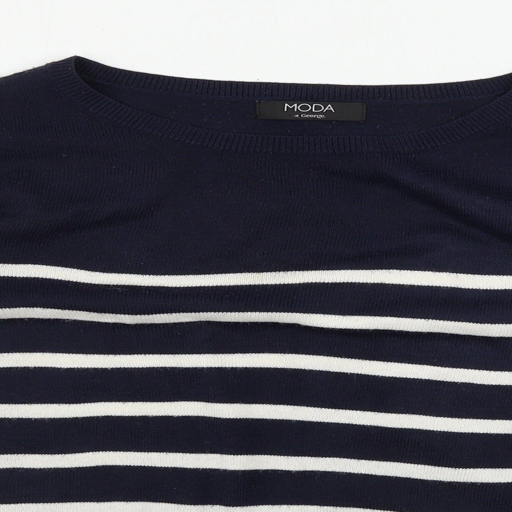 George  Womens Blue Striped  Pullover Jumper Size 10