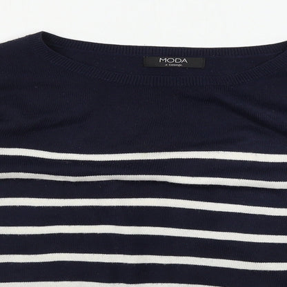 George  Womens Blue Striped  Pullover Jumper Size 10