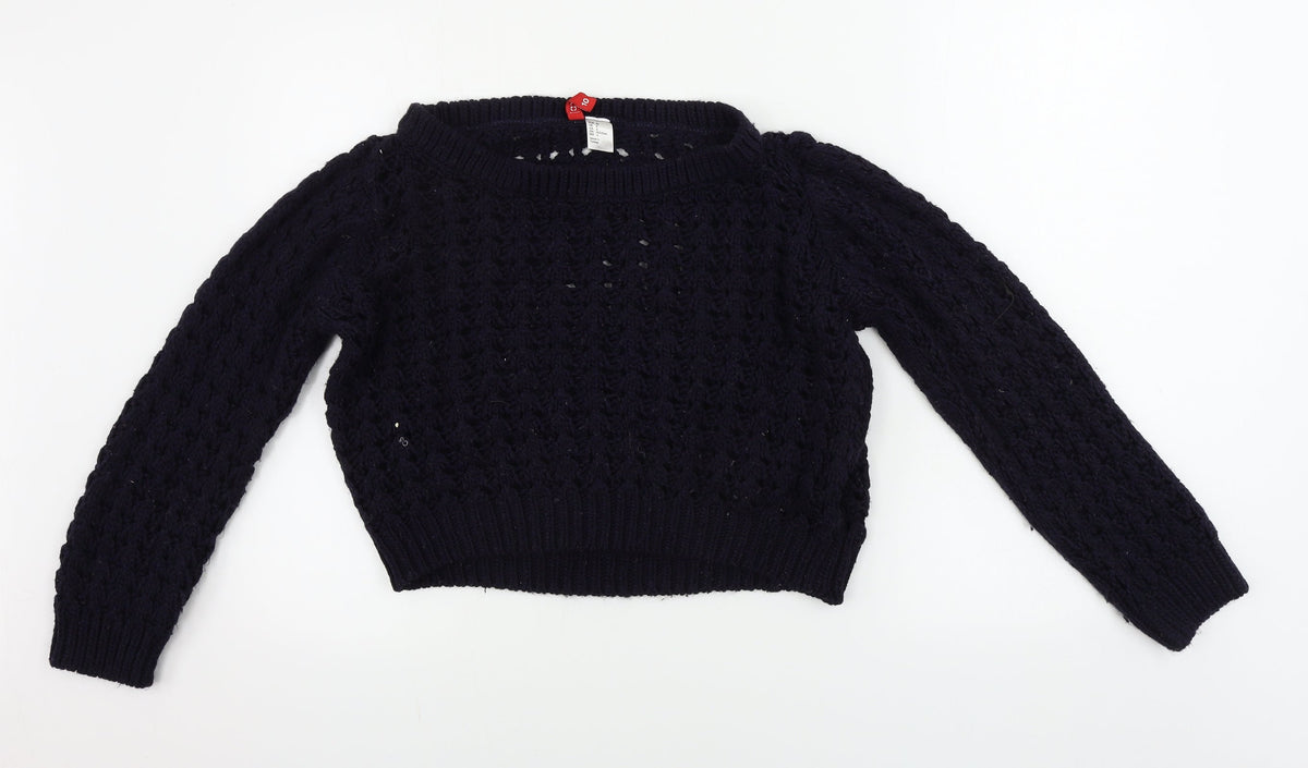 Womens UK Size 10 H&M Blue Pullover Jumper