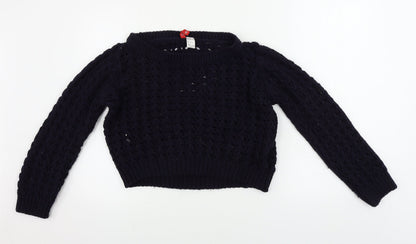 Womens UK Size 10 H&M Blue Pullover Jumper