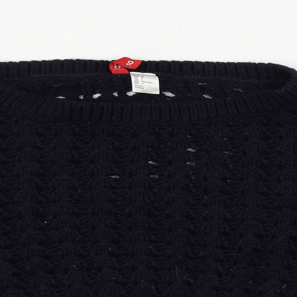 Womens UK Size 10 H&M Blue Pullover Jumper