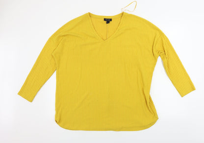 Womens UK Size 14 New Look Yellow Pullover Jumper