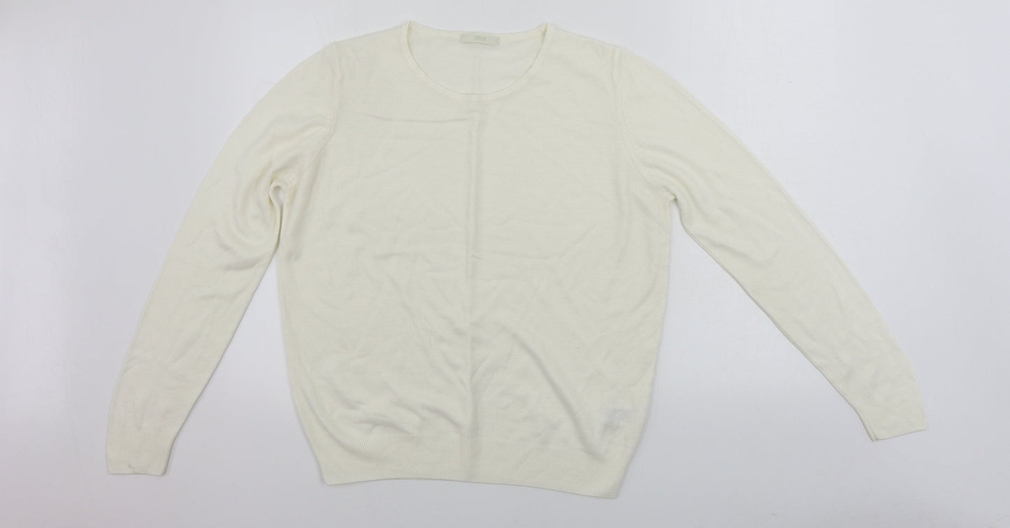 Womens UK Size 14 Marks and Spencer Ivory Pullover Jumper