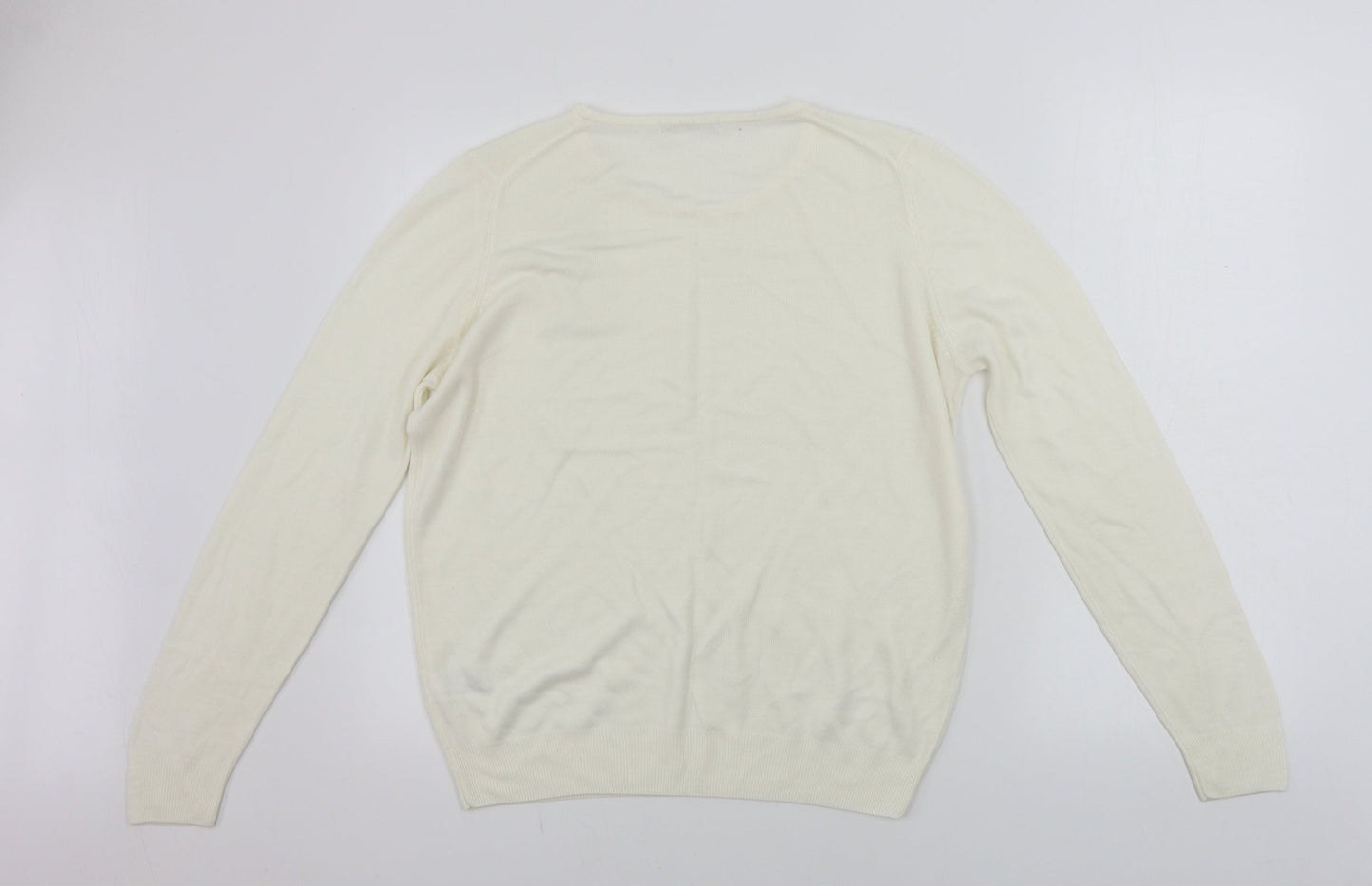 Womens UK Size 14 Marks and Spencer Ivory Pullover Jumper