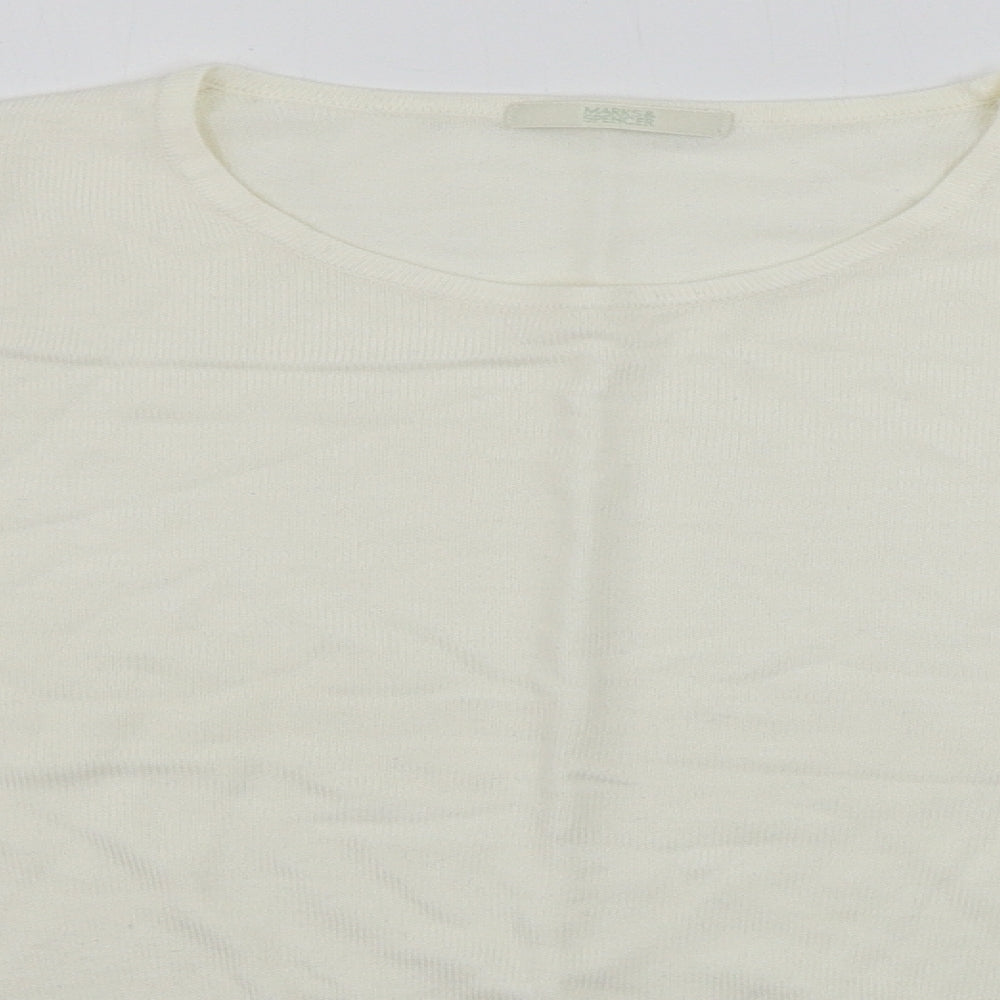 Womens UK Size 14 Marks and Spencer Ivory Pullover Jumper