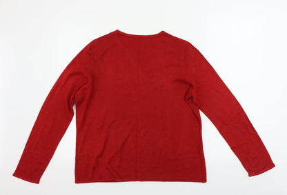 Womens UK Size 16 Preworn Red Pullover Jumper