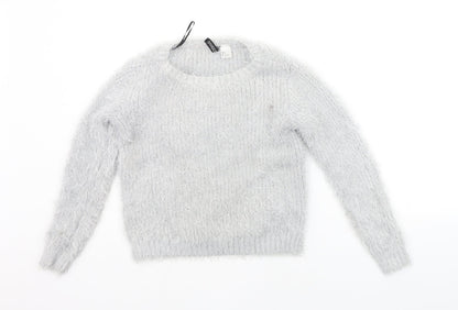 Womens UK Size S Divided Grey Pullover Jumper